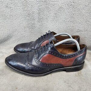 Messico Shoes Mens Size 10 Black Leather Lace Up Brogue Oxford *Read*